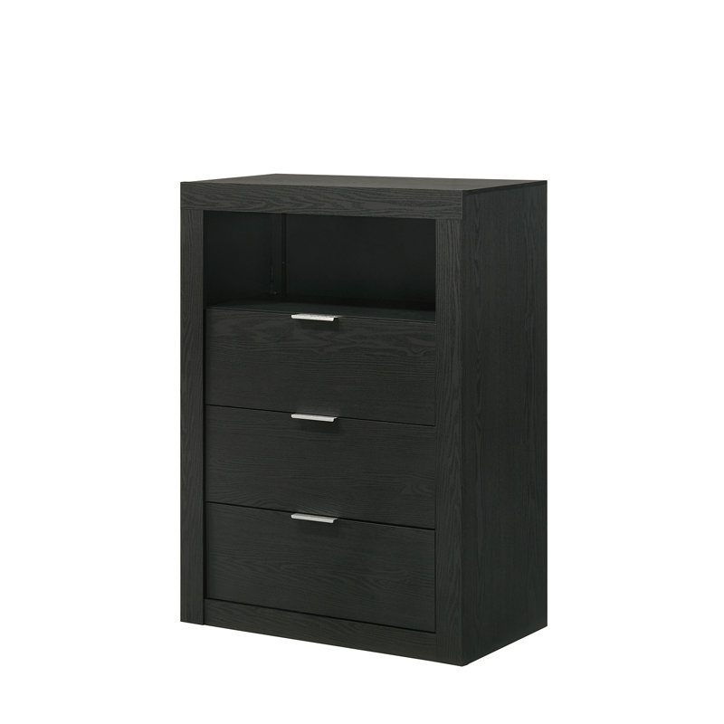Commode 3 tiroirs Chesnut, Noir