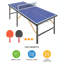 Ensemble de table de ping-pong pliable de 5 pi de taille moyenne pour jeux d'intérieur comprenant filet, 2 raquettes et 3 balles