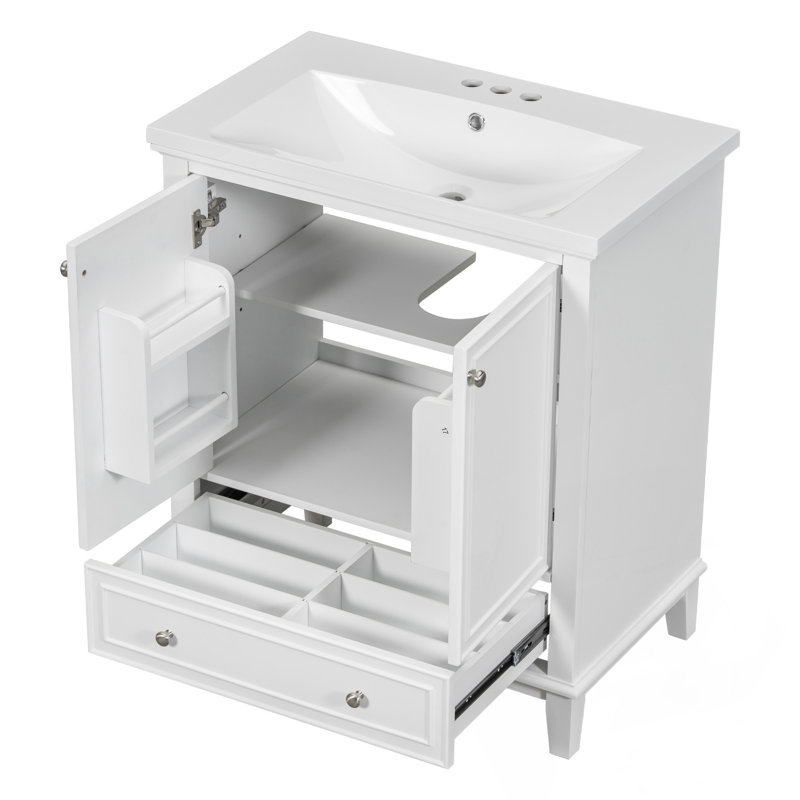 Meuble-lavabo de 30 pouces avec lavabo, Blanc