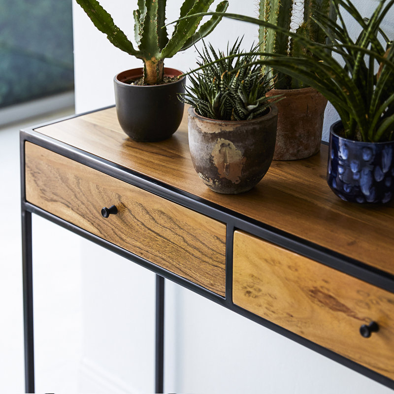Quintan 100cm Solid Wood Top Console Table