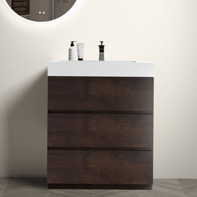 Makia 29.9'' Free Standing Single Bathroom Vanity with Resin Top