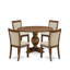 Ensemble de table de salle à manger 5 pièces moderne comprenant une table ronde en bois avec piédestal et 4 chaises Parson rembourrées en tissu brun clair clair, noyer antique-771177010-771177011-771207145