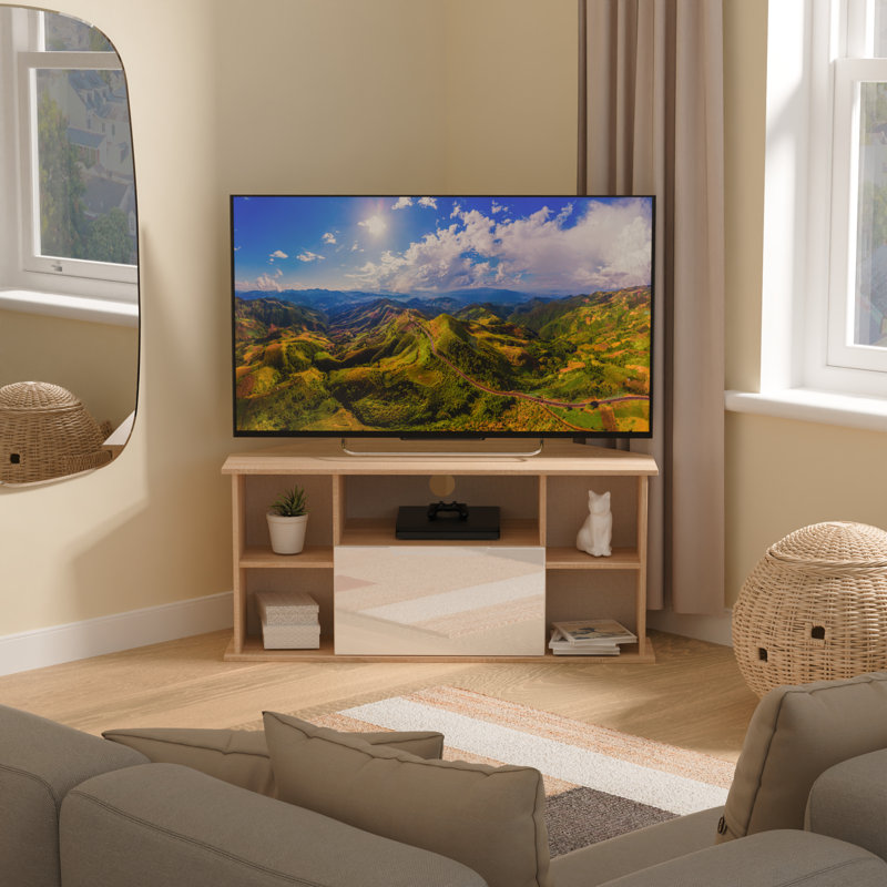 Sutley Corner TV Unit, White Oak