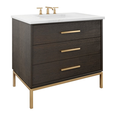 Rift White Oak Three-Drawer Single Bath Vanity