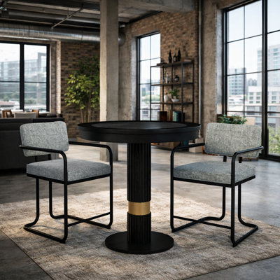 Prohibition Series 30" Pub Table - With Two Vintage - Armed Barstools By RAM Game Room