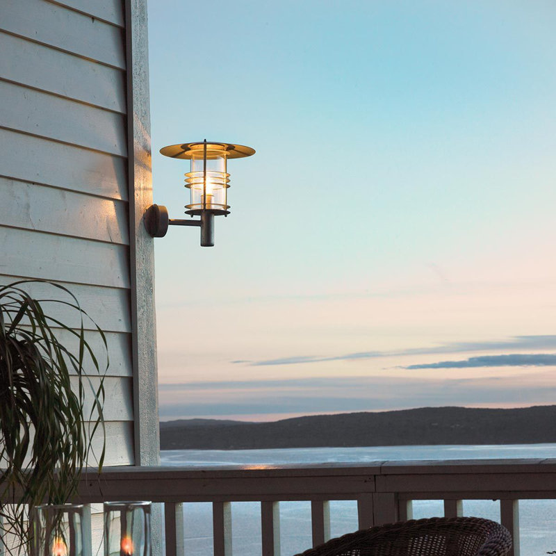 Outdoor Armed Sconce, Galvanished, 38cm H x 35cm W x 28.5cm D