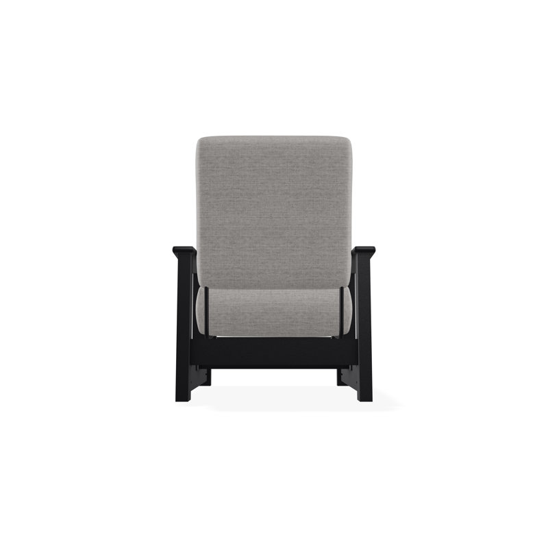 Chaise avec accoudoirs à coussin profond en polymère de qualité marine Leeward, Noir, Toile granit Sunbrella®