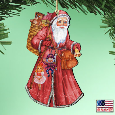 5'' Handmade Wood Hanging Figurine Ornament