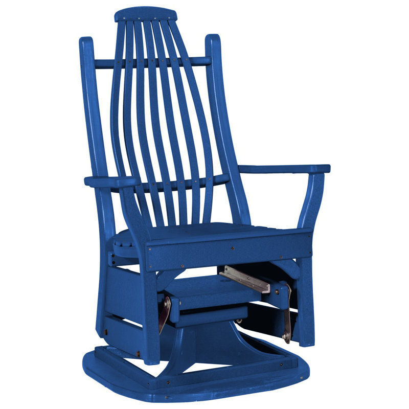 Fauteuil coulissant en bois cintré, Bleu