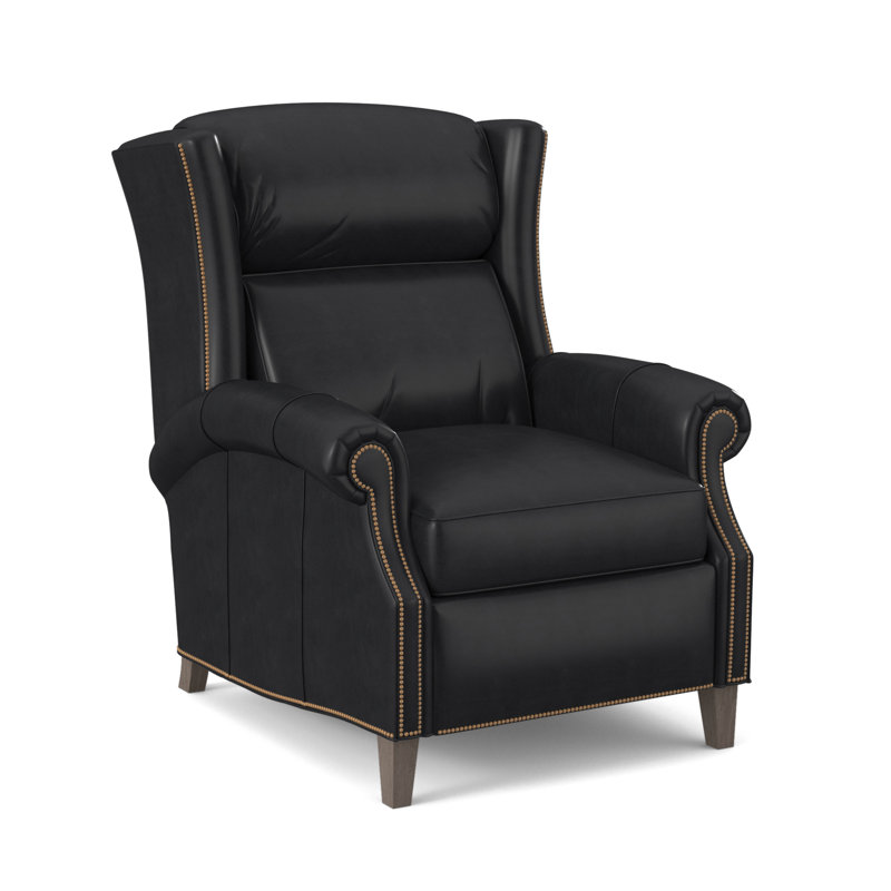 Fauteuil inclinable standard de 33 po de largeur Vassilios, Français naturel N<sup>o</sup> 9, Cuir véritable Outsider Raven