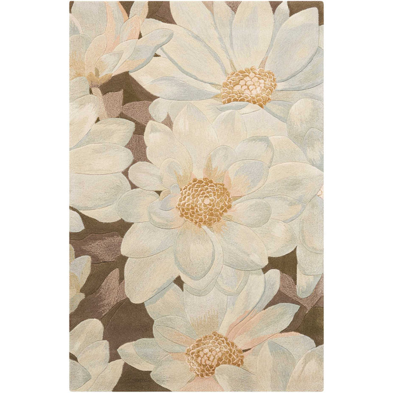 Opalo Wool Floral Indoor Rug, Rectangle 5'3" x 8'3"