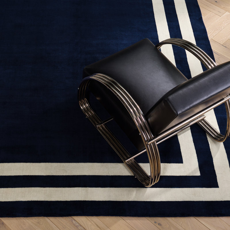 Ralph Lauren Fitzgerald Border Wool Geometric Rug, Rectangle 8' x 10'