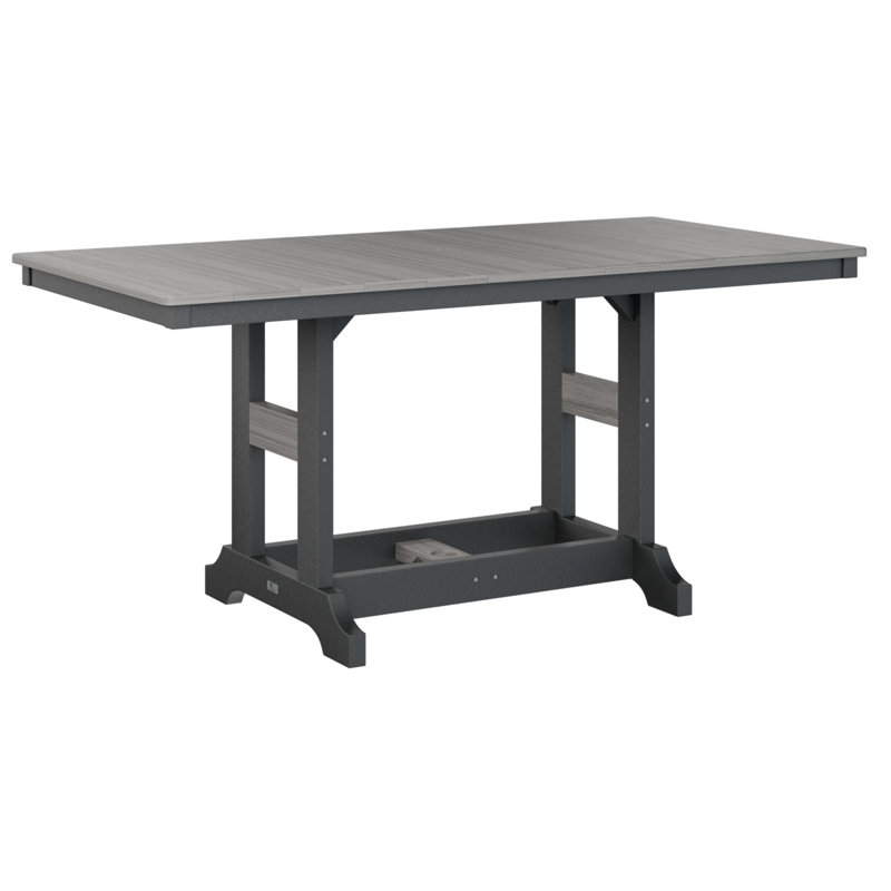 Garden Classic Outdoor Bar Table, Driftwood Gray, Black