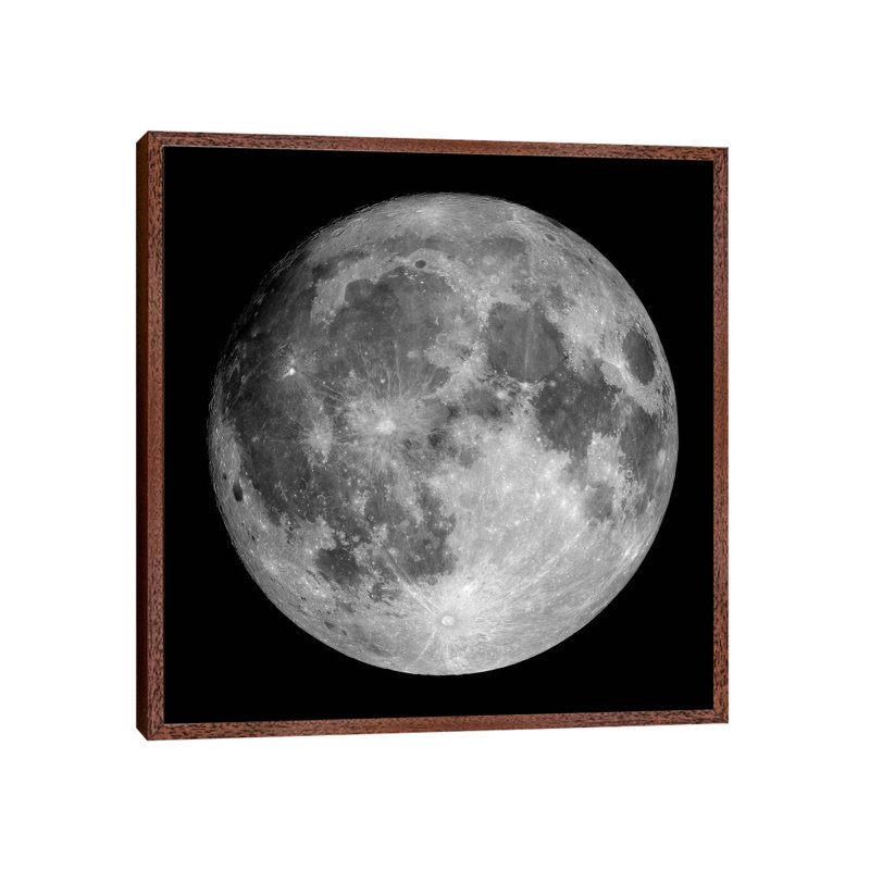Full Moon by Roth Ritter - Print on Canvas, 45.72 cm H x 45.72 cm W, Classic Brown Wood Framed