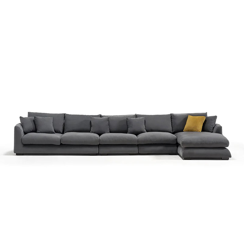 Canapé modulaire Delaia, Accoudoir à droite (vu de face), Mélange de lin gris