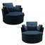 Upholstered Swivel Lounge Armchair With Pillow(Set of 2)-189218231