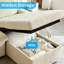 Canapé-lit d'angle en forme de L de 206 cm avec lit gigogne et méridienne de rangement, chenille-1352986657-1352986687