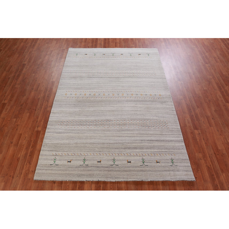 Striped Gabbeh Oriental Area Rug 6x9