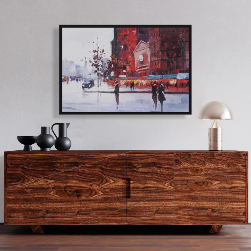 " Black And Red Street Scene "