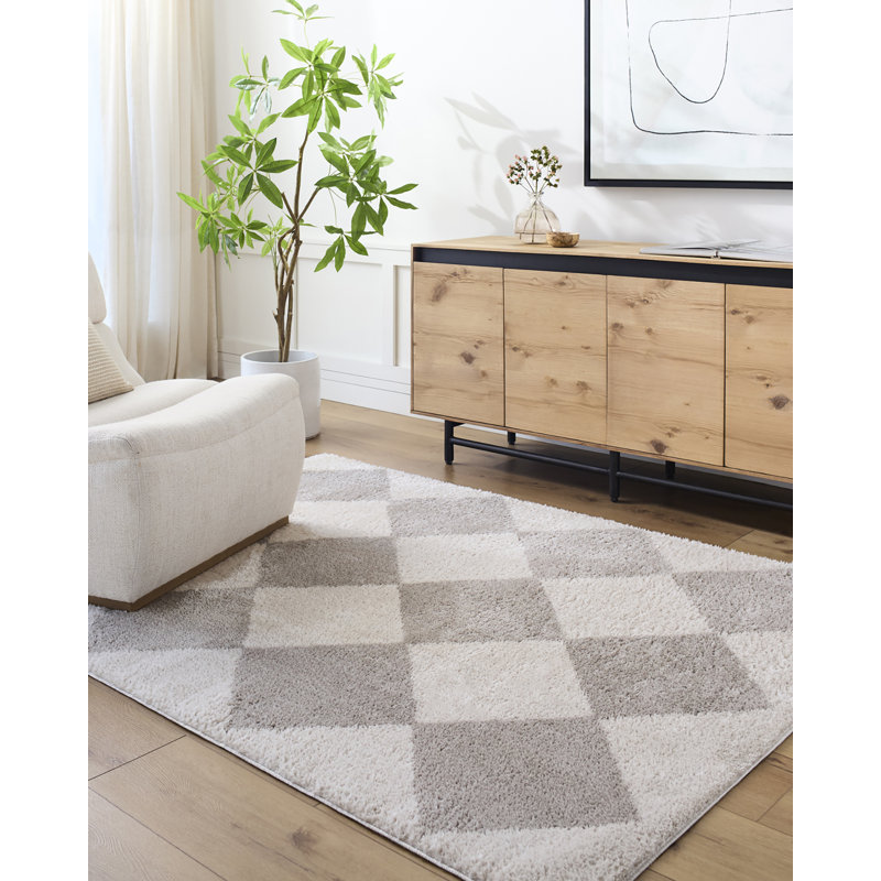 Fossay Geometric Washable High-Pile Rug, Rectangle 120 x 170cm