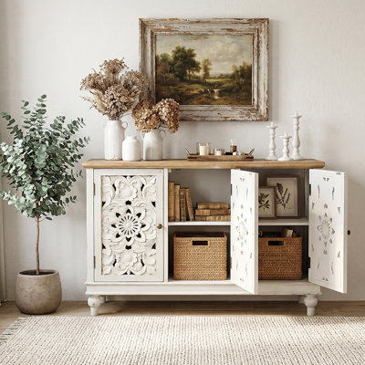 Sideboard Buffet Cabinet, Kitchen Storage Cabinet With Adjustable Shelf For Living Room, Hallway