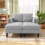 Chaise longue rembourrée avec accoudoirs à double couche-219370576