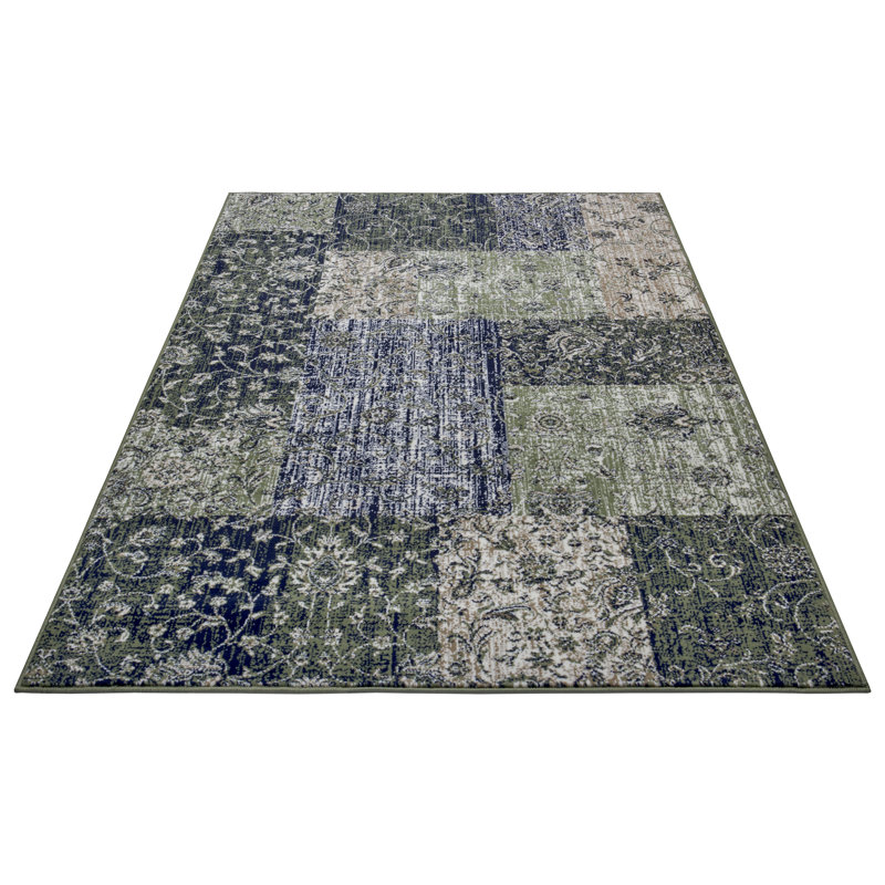 Flatweave Green Rug, Rectangle 160 x 230cm