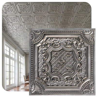 Elizabethan Shield 24'' L x 24'' W Textured PVC Ceiling Tile