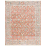 Rectangle Oriental Hand-Knotted Wool/Cotton Area Rug in Beige/Orange