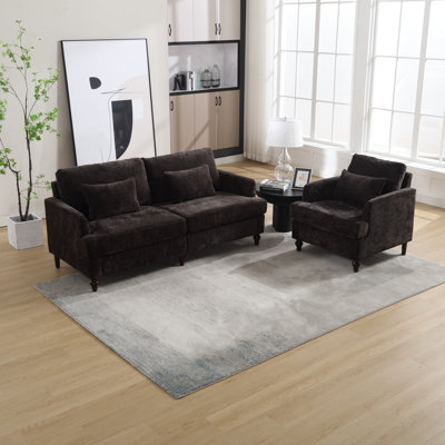 Ensemble de salon en chenille 2 pièces