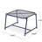 13.03"H Outdoor Side Table In Navy Blue Iron, Featuring Mesh Top And Modern Sled Base With T Frame For Use, Made Of Iron-448088966
