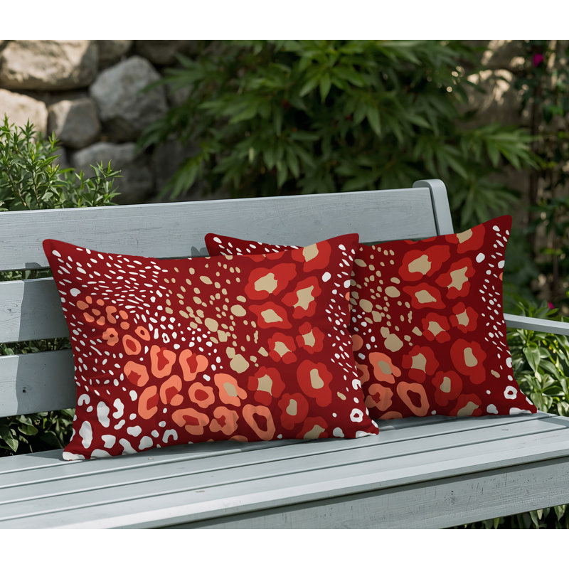 Oreiller réversible intérieur / extérieur Ashly, 20x14, Red
