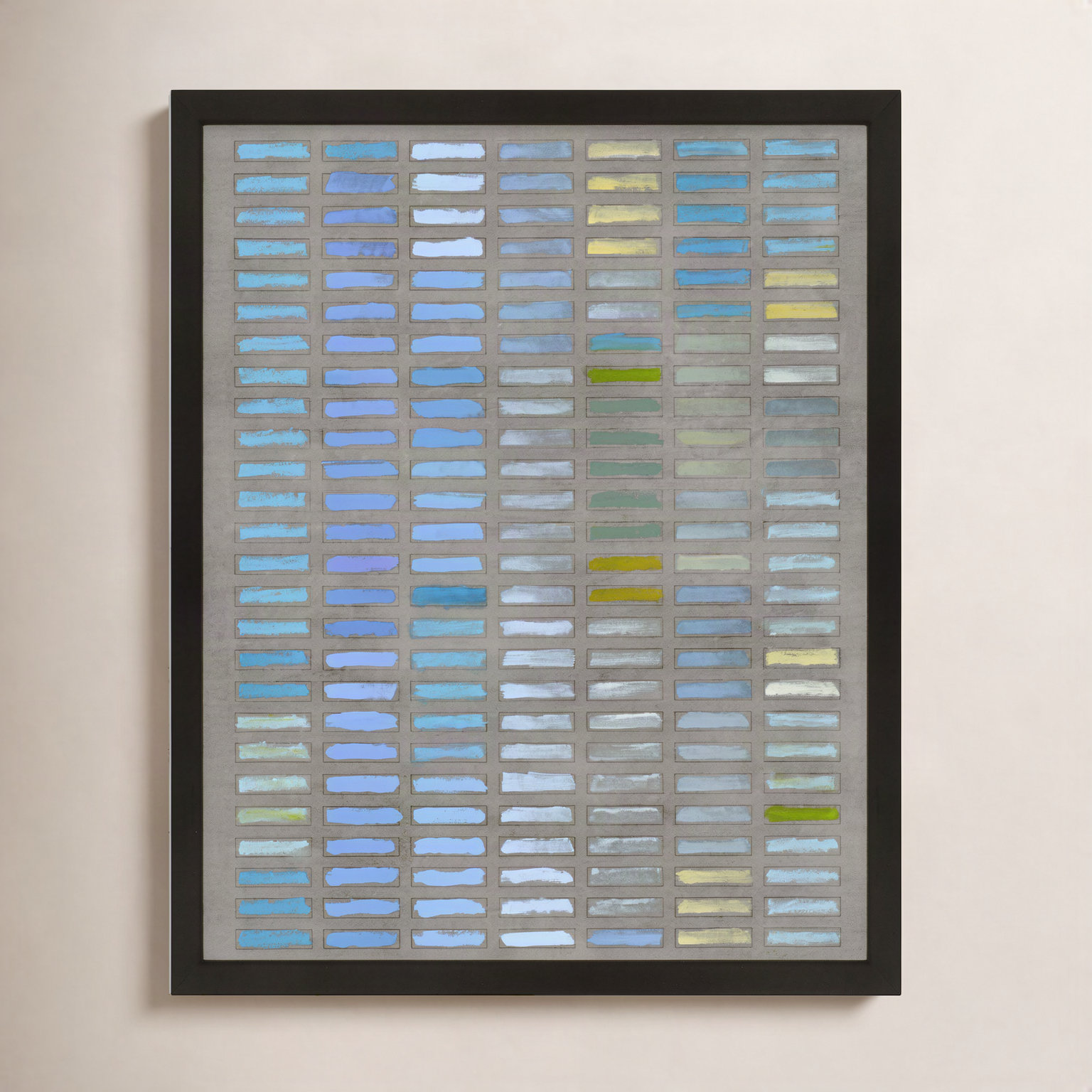 Beyond the Blues Painting by Jacques Pilon, Black Framed, 20" H x 16" W x 1.25" D