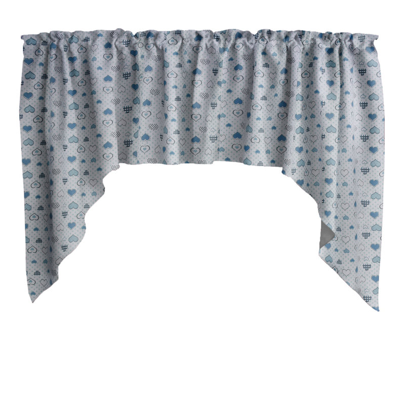 Cantonnière à motif de coeurs et pois