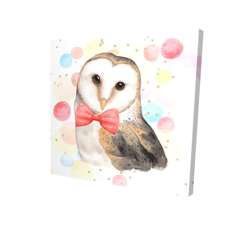 Toile illustrative Chic Owl | Art d'oiseau pour la décoration intérieure