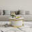 2-Piece Round Nesting Coffee Table, Faux Marble Tops, Fluted Storage Base, 2 Drawers & Gold-Tone Metal Accents
