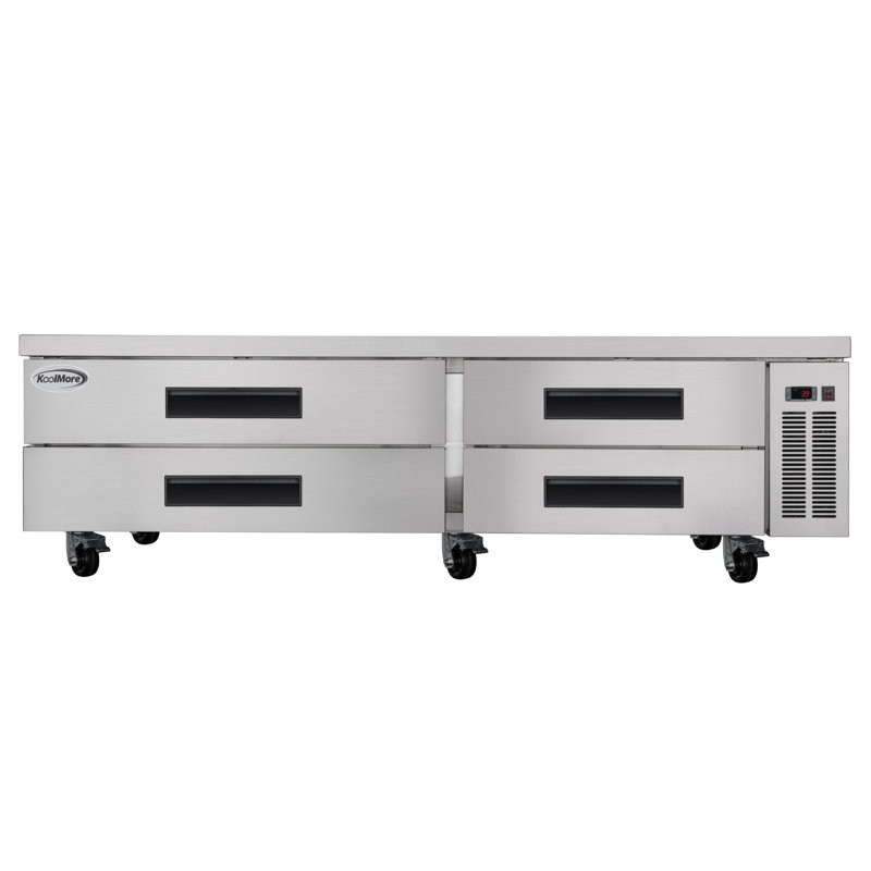 84" Stainless Steel Commercial Chef Base Refrigerator with Smart Features