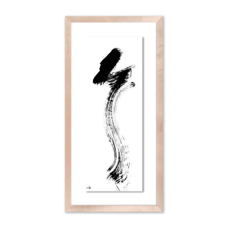 Ascertive Painting by Johan Gert Manschot, 24" H x 12" W x 1.5" D, Natural