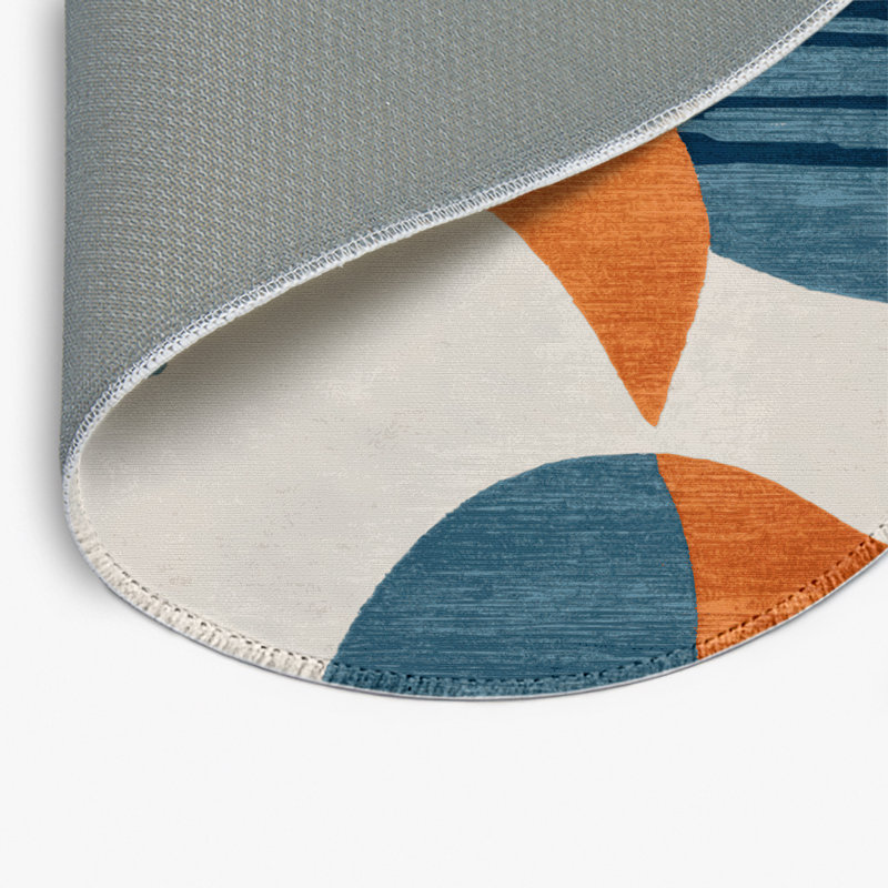Watercolor Gray Indoor and Outdoor Area Rug, Round 5'