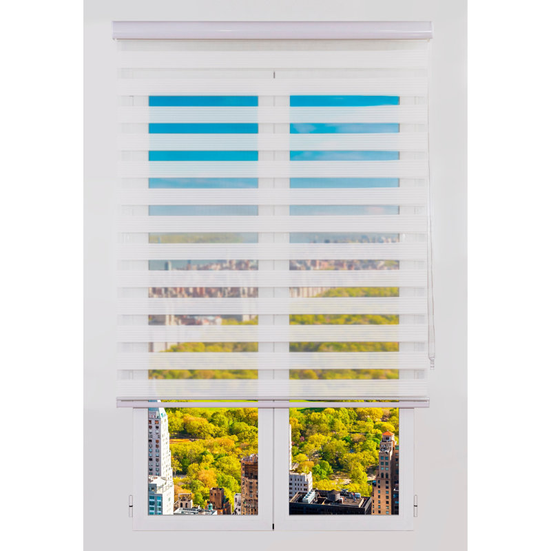 Semi Sheer Zebra Shades, 250 cm L x 120 cm W, White