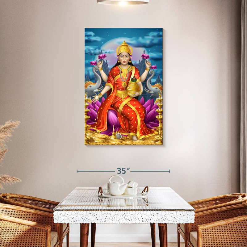 Adella, déesse de la richesse, Lakshmi, H 45 po x l 30 po