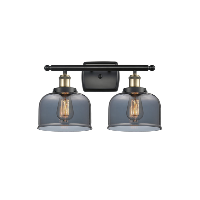 Éclairage pour meuble-lavabo à 2 lumières 18 po Ballston Urban Bell, Laiton antique noir, Incandescent, Non