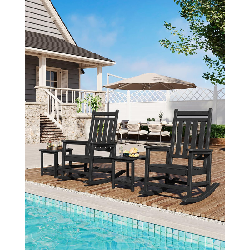 Table d'appoint d'extérieur 18 po x 15 po Adirondack, Noir