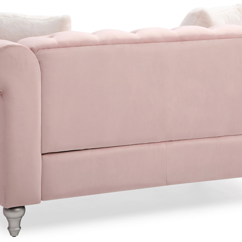 Causeuse beige élégante avec une touche moderne, fabrication durable, Rose