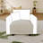 Beige Corduroy  Fabric Storage Ottoman Beige