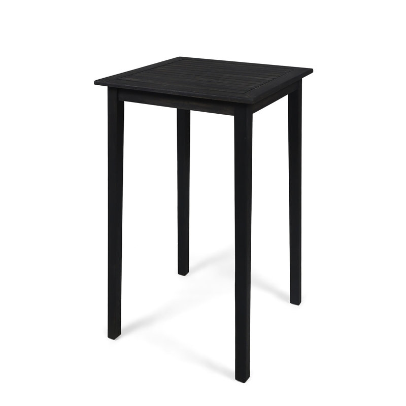 Table d'extérieur gris foncé - Bois, avec finition de barre carrée en bois pour les jardins