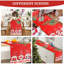 Gnomes Christmas Birds Holly Table Runner, Linen Merry Christmas Table Runner, Red Seasonal Winter Holiday Kitchen Dining Table Decoration for Indoor Outdoor Home Party Christmas Decor, 14" x 72"