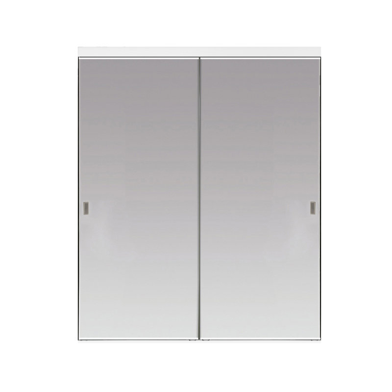 48" x 80" Chrome Beveled Mirrored Sliding Closet Doors