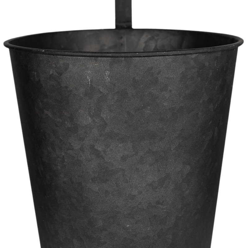 Set of 3 Black Galvanized Metal Hanging Planters