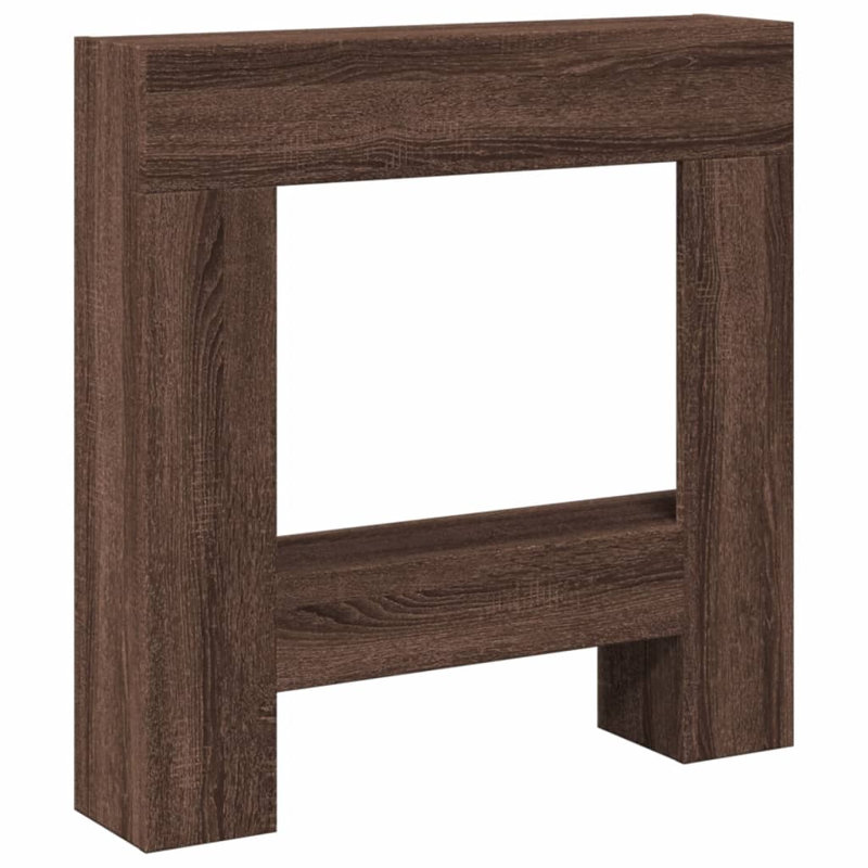 Fireplace Surround 81X18x82 Cm Engineered Wood, Brown Oak
